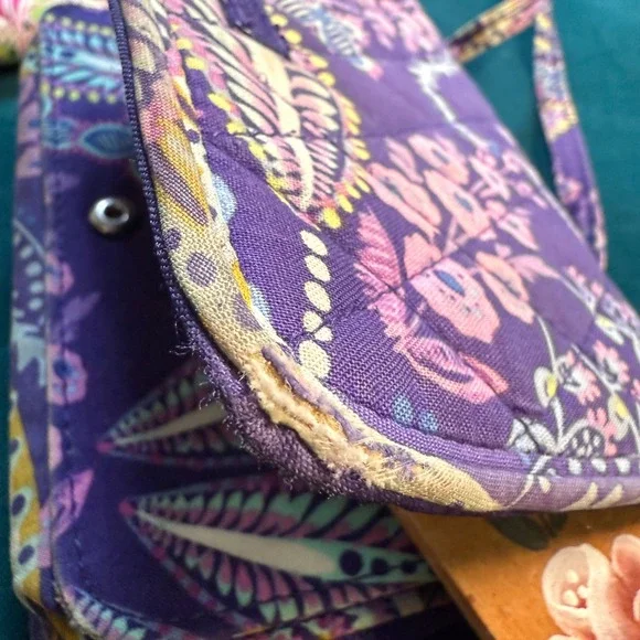 Vera Bradley Purple Paisley Crossbody Wallet Organizer Bag Lot of 3 Bundle Quilt - Picture 9 of 16